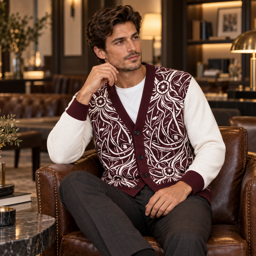 Burgundy Cream Wild Flora Coat