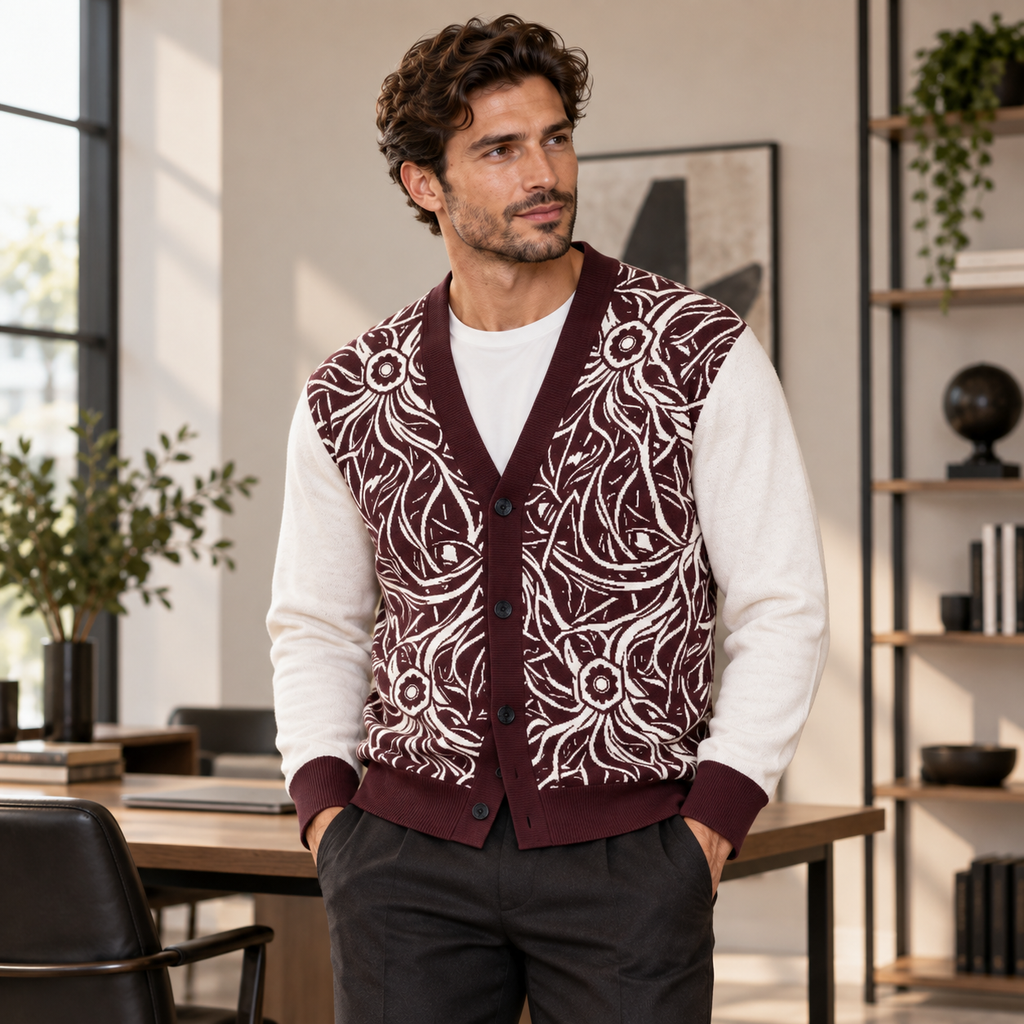 Burgundy Cream Wild Flora Coat