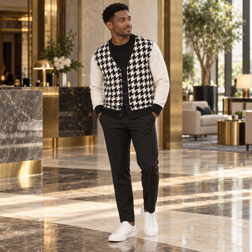 Black Sand Striped Coat